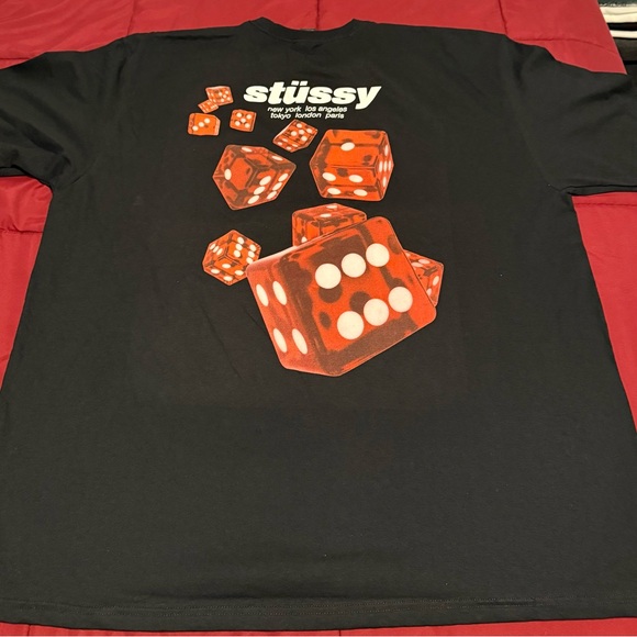 Stussy Black Tee with White Logo - Picture 2 of 5